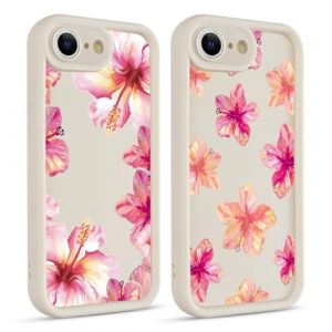 Coiwxmoi 2 Pi&egrave;ces Coque pour iPhone 16e/SE 4/SE 2025, &Eacute;t&eacute; Aesthetic Fleur Hibiscus Rose Mignon Motif Design &Eacute;tui pour Femmes Fille, Silicone Housse Protecteur Cover Case pour iPhoneSE 4 6,1", Color&eacute;es (TERRA NOVA DISTRIBUTORS, neuf)