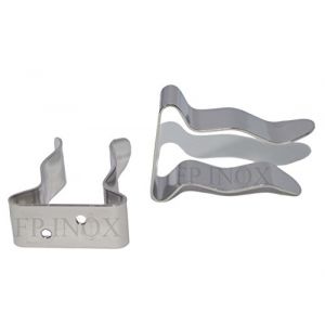 Crochet INOX Clips pour Fixation Gaffes/Tube Diamètre 20-30mm (La Paire) (FP INOX, neuf)