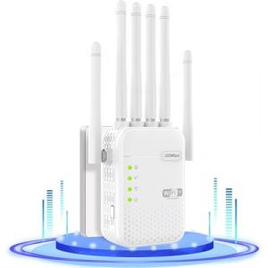 Repeteur WiFi Puissant,Amplificateur WiFi,repeteur WiFi,avec 6 Antennes Puissantes,2 Ports LAN,Mode R&eacute;p&eacute;teur & Routeur & AP,repeteur WiFi Exterieur Couverture WiFi de 3000 pi&sup2;,Facile &agrave; Installer -0-0 (MAN LAN SHOP, neuf)