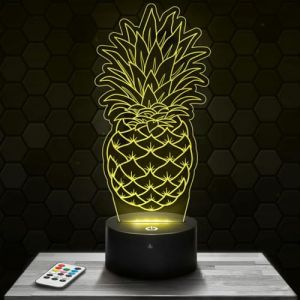 Lampe de chevet, Veilleuse Tactile Ananas Lampe 3D LED illusion, Idée cadeau Noël anniversaire garçon et fille Lampe de nuit chambre d'enfant ou adulte (Lampephoto-fr, neuf)