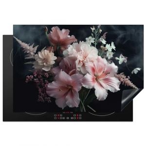 KitchenYeah© Protection Plaque Cuisson Deco Cuisine Cache Induction 76x51 cm Protege Pour Cuisiniere Protection Fleurs - Rose - Vapeur - Plantes - 76x51 cm (KitchenYeah, neuf)