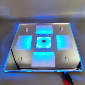 Etomvoop Plafonnier int&eacute;rieur LED carr&eacute; en Acrylique 12 V avec variateur Tactile, Blanc Chaud + lumi&egrave;re Bleue, &eacute;clairage int&eacute;rieur de Caravane &agrave; intensit&eacute; Variable pour Camping-Car, Bateau, Camion (readyeu, neuf)