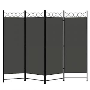 WOLTU Paravent, Cloison de Séparation Intérieur, Paravent Pliable à 4 Panneaux, pour Intérieur, Extérieur, Salon, Chambre, Bureau, Terrasse, 223x172 cm, Gris Foncé (WOLTU GmbH, neuf)