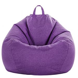 FANSU Pouf Poire sans Remplissage, Pouf Couleurs Unies Polyester, Sac Haricots pour Enfant Adulte, Pouf Salon Chambre Soft, Polyvalent Pouf de Rangement (70x80cm,Pourpre) (JINBO, neuf)