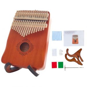 Kalimba 17 Clés Piano à pouce, Piano à Doigt Portable Mbira avec Support, Marteau d'accordage, Livre de Chansons, etc. Professionnel Instrument de Musique pour Adultes Débutants (Sycle Circle, neuf)