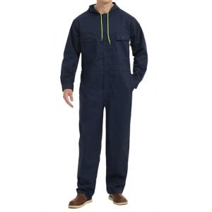 Yukirtiq Combinaison de Travail Homme Femme Multipoche Bleu de Travail M&eacute;caniciens Salopette de Travail Combinaison Cote de Travail &agrave; Capuche, Bleu Marin, M (Yukirtiq, neuf)