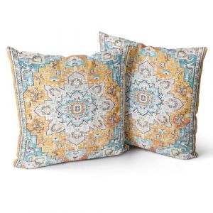 Snylcce Housse de Coussin 50x50cm Boho Ethnique Taie d'oreiller Lot de 2 Moderne Housses Coussins Mandala Motif Floral Taie Oreiller Boheme D&eacute;coratif pour Chambre BIS (Sunycler, neuf)