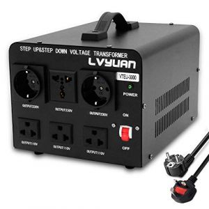 Cantonape 3 000 W Transformateur &eacute;l&eacute;vateur/r&eacute;ducteur de tension de 3000 W Convertisseur d'&eacute;nergie de 220 V - 220 V/110 V, stabilisateur de tension automatique 3000 W (Canton Ape EU, neuf)