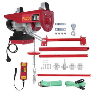 Treuil &eacute;lectrique avec t&eacute;l&eacute;commande/Support prolong&eacute; 550W Palan &agrave; c&acirc;ble, 12m de hauteur de levage avec une corde 125KG, 6m de hauteur de levage avec deux cordes 250KG (Neremstore, neuf)