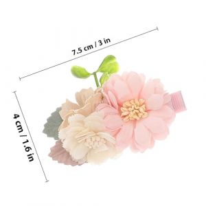 ORFOFE 3 pièces Lot de Pinces à Cheveux Fleurs Artificielles avec Perles pour Filles Accessoires Capillaires pour Tout-petits Décorations Colorées pour Fêtes et Occasions Spéciales (LlZaae, neuf)