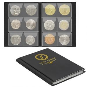 Uncle Paul Album pour pi&egrave;ces de Monnaie &agrave; 60 Pochettes, Porte-Monnaie &agrave; Pochettes de Collection, Livre de Collection de pi&egrave;ces pour Penny/Nickel/Dime/Une livre/20 pence/10 Pence CS3706BK (Uncle Paul Direct, neuf)