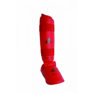Adidas 661.35 Protège-tibia et pied en PU Unisexe, red, M (Boutique des Arts Martiaux, neuf)