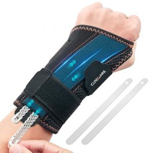 CURECARE Attelle de Poignet 2 en 1 avec 3 Attelles, Attelle Poignet Respirant pour Main Droite et Gauche, Orthese Poignet Personnalis&eacute;e pour Canal Carpien, Tendinite, Arthrite (L/XL, Gauche) (iMart Direct, neuf)