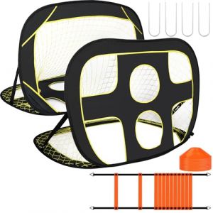 But de Football Pliable pour Enfants 2 en 1 - Cage de Foot Enfant Exterieur avec Sac Port&eacute; Id&eacute;al pour Le Jardin - Comprenant 1 &eacute;chelle de Coordination (6m, 12 &eacute;chelons) et 10 Petits c&ocirc;nes de marquage (TUDOTOMA INVEST S.R.L., neuf)