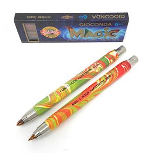 KOH-I-NOOR Porte-mine en métal avec taille-mine de 5,6 mm - Magic (multicolore) 2 Magicstifte mit 6 Multicolorminen multicolore (Foxberry Store, neuf)