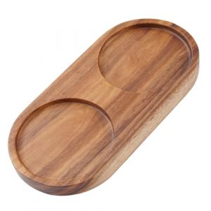 Plateau pour Moulins Sel et &agrave; Poivre,Plateau en Bois Peut &ecirc;tre Utilis&eacute; comme Dessous de Verre Bougeoir Porte-Bouteille D'&eacute;pices ou &eacute;gouttoir &agrave; Vaisselle,Diam&egrave;tre Int&eacute;rieur de 5,8 cm,14 x 6,8 x 1,5 cm (Renhu-shop, neuf)