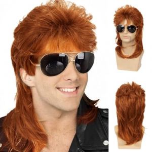Dsimeig hommes Mullet perruque 70 's 80 Vintage cosplay costume perruque Rock Disco fantaisie perruque,orange (Dsimeig, neuf)