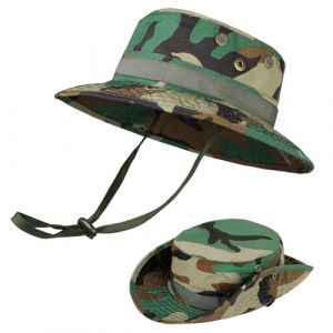 DiULi Chapeau Camouflage Homme Anti-UV L&eacute;ger - Chapeau De Soleil Large Bord Pliable,Chapeau de P&ecirc;cheur Unisexe Respirant S&eacute;chage Rapide pour Randonn&eacute;e, P&ecirc;che, Moto - Ajustable -Camouflage Jungle (Cinye, neuf)