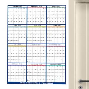 Grand Calendrier Mural Effa&ccedil;able &agrave; Sec - Calendrier Mural 2026 12 Mois,61 X 91 Cm Organisateur D'Emploi Du Temps Annuel | Pour &Eacute;tudiants Enseignants Bureau Tableau Blanc Famille Int&eacute;rieur &Eacute;cole (geshengtai, neuf)