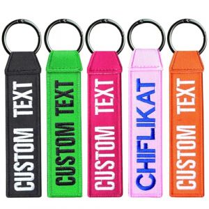 Porte-cl&eacute;s personnalis&eacute;s, &eacute;tiquettes pour cl&eacute;s de voiture et de moto, porte-cl&eacute;ss nominatifs avec mousqueton, porte-cl&eacute;s brod&eacute;s double face avec num&eacute;ro pour cl&eacute;ss, moto, voiture, sacs de voyage (KAKAMAO, neuf)