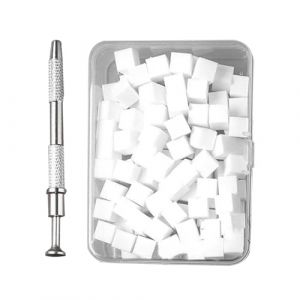 Eponge Babyboomer Ongle - 100 Eponge Ongle Avec Pince Métallique | Conception Des Ongles Sponges En Mousse Cosmétique | Éponge De Peinture À L'ongle Outil De Manucure De Peinture Éponge Dégradé (weierqin, neuf)