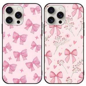 Yomyejisoo [2 Pack Coque pour iPhone 8 iPhone 7 iPhone SE 2022/2020 4,7",Cartoon TPU Noeud Rose Fleur Amour Ruban &Eacute;toile Mod&egrave;le Aesthetic Design Housse,&Eacute;tui de Protection Noir Silicone Bumper Cover (yuhuolai maoyi, neuf)