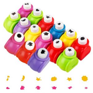 Zyiphor 15PCS Perforatrice &agrave; Papier, Mini Perforateur Papier Fantaisie, Perforeuses pour Enfants avec Motifs Fleurs/C&oelig;urs/&Eacute;toiles pour Scrapbooking, Cartes de V&oelig;ux, DIY, pour Papier (guangzhouyuandianshangmaoyouxiangongsi, neuf)