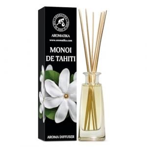 Diffuseur Arôme Monoï de Tahiti 100ml - Diffuseur à Roseau - Parfum Ambiance - Désodorisant - Diffuseur Parfumé Monoï de Tahiti Odeur de Tiare (AROMATIKA trust the power of nature, neuf)