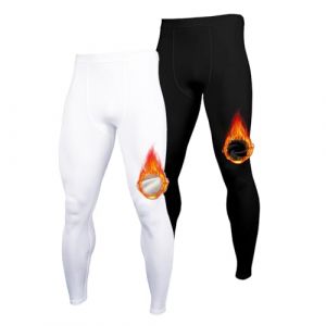 Towintec Caleçon Long pour Homme Chaud Pantalon Thermique Doublé de Polaire Collants Respirante Legging de Base de compressio sous-vêtements D'entraînement pour Hiver Temps Froid Course à Pied Ski (TOWINTEC, neuf)