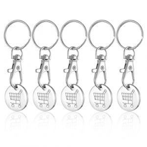 5 Pièces jeton Caddie,Porte-clés du Panier d'achat,jeton de Caddie,jetons Caddie,Jeton Caddie Metal,Puce pour Caddie,Jeton Chariot pour Les Caddies (wouldRather, neuf)