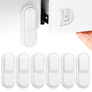 6 Pi&egrave;ces Bloque Porte B&eacute;b&eacute;, Bloque Tiroir Securite Enfant, Bloc Porte Securite Bebe, S&eacute;curite Domestique, Securite Placard Enfant pour Fen&ecirc;Tre R&eacute;Frig&eacute;Rateur, Adh&eacute;Sif Fort Sans Per&ccedil;Age (Blanc) (Anilalowbility, neuf)