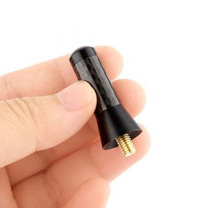3.5cm Antenne Voiture, Mini Antenne de Voiture Universelle Courte, Court Noir en Aluminium antenne mât Fibre de Carbone vis en Voiture Courte décoration antenne, pour véhicule avec antenne Externe (Vasting, neuf)