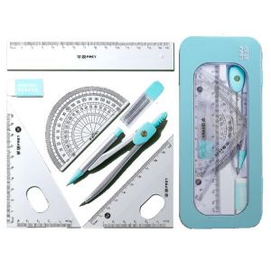 Ceeyoll Compas,Dessin De la Géométrie du Jeu de Boussoles,Rapporteur Et Compas professionnel,Kit dApprentissage Complet,Équerre avec compas, gomme et mines pour les maths et lenseignement à domicile. (XINSHANGJUN, neuf)