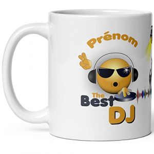 Mug DJ personnalisable disc-jockey tasse animateur musique haute qualit&eacute; id&eacute;e cadeau homme femme No&euml;l Anniversaire F&ecirc;te Ami Famille Coll&egrave;gue (LBSR, neuf)