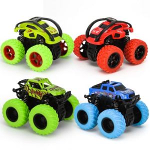 Lot de 4 Monster Truck Voiture Jouet Monster Truck pour Enfants de 3 à 10 Ans, Grandes Roues en Caoutchouc 4x4 Power Véhicules à inertie, 360° Stunt-Rotation, Jeux de Voitures de Course pour Enfants (VoMii Direct FR, neuf)