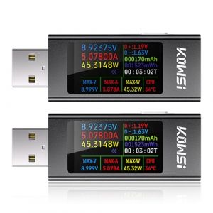 diymore 2PCS 360W USB Testeur Appareil de Mesure 4-30V 0-12A USB Ampèremètre Capacité Testeur de Tension Ampèremètre, USB Power Meter USB A Testeur Capacité de Puissance Détecteur (diymore®, neuf)