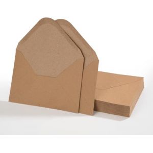 Enveloppes en Papier Kraft, 50 Pi&egrave;ces 16.2x11.4cm Vintage Autocollant Enveloppes de Carte pour Lettres, Carte de V&oelig;ux, Carton d&rsquo;invitation, Carte d&rsquo;anniversaire (AMPHOLY VORTEXA S.R.L., neuf)