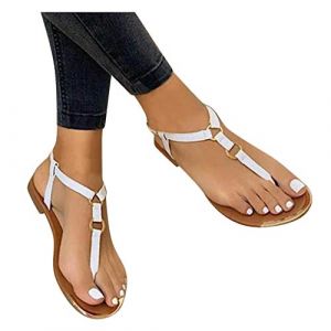 Sandales CompenséEs Pour Femme Classiques - Piscine Plage Sandales Claquette Femme éTé Sandale Femme Cuir Sandales Plates Toe Comfy Chaussures Mules Talon Haut Tongs Pantoufles DéContractéEs (Promotion Nouvel An, neuf)
