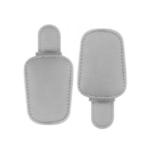 KGDUYC 2 Pi&egrave;ces Porte Lunettes pour Voiture en Cuir V&eacute;ritable, Pince &agrave; Lunette Auto, Magn&eacute;tique Support Lunettes pour Voiture Pare-soleil Accessoires, Pince pour Tickets et Cartes - gris (Qertyias O&Uuml;, neuf)