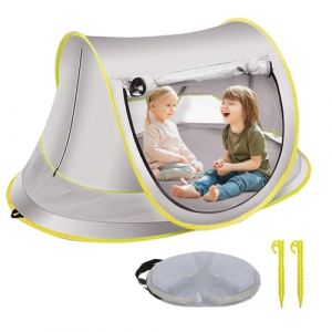 Tente Anti-UV Bébé, Tente de Plage Pop Up Bébé, Haute Protection Solaire FPS 50+, Abri de Plage pour Tentes pour Enfantts, Utilisation Extérieure & Intérieure, Simple à Installer, 140x95x60 cm (AceJuye, neuf)