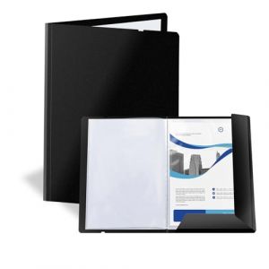 FRETONBA Porte Vue A4, Prot&egrave;ge-documents A4 avec 30 Classeur Pochette Transparente, Pochette Elastique &agrave; Rabat, Porte Document, Livre d'affichage pour Certificati, Spartiti Musicali e Menu, Noir (FRETONBA, neuf)