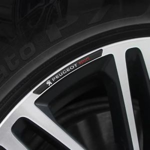 JRZCXGZX Autocollant de Jante de Roue de Voiture en Aluminium 4 pièces pour Peugeot RCZ 208 3008 107 308 2008 207 508 607 301 106 406 407 408 4008,Black Style (MAIDETEBIEHAO, neuf)