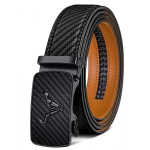KEMISANT Ceinture Homme, Ceinture Automatique Cliquet en Cuir pour Hommes Robe Costume,Largeur 35mm,Taille Ajustable(Noir,140cm/42-48" taille r&eacute;glable) (KEMISANT, neuf)