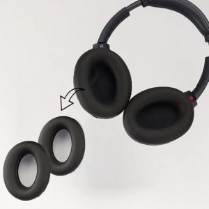 Adhiper Coussinets en silicone résistants à la transpiration pour casque Sony WH-1000XM4, WH-1000XM3, WH-XB910N, WH-CH720N, WH-CH710N, ULT WEAR, housses de protection en silicone, lavables (noir) (NAOGUNH-UK, neuf)
