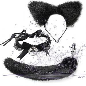 Fox Tail Plúg Sweet Headband Cute Cosplay Costume noir Set of 3 (saneryi Discount Store, neuf)