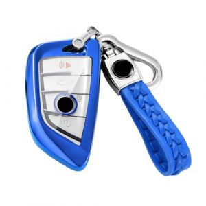 【4 Couleurs】 Z.MYUKI Serie 2 Active Tourer F45 Coque cl&eacute; avec Porte Clef pour BMW Serie 2 Gran Tourer F46 Accessoire Original Protection cl&eacute; (Bleu) (Z.MYUKI-EU, neuf)
