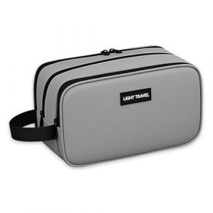 GmeDhc Trousse de toilette imperm&eacute;able pour homme avec trois compartiments, trousse de toilette pour homme avec une trousse s&egrave;che et humide, trousse de toilette pour homme, gris, Fashion (GmeDhc, neuf)