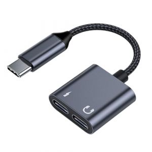 G&eacute;n&eacute;rique Adaptateur Aux Convertisseur D'&Eacute;couteurs - Adaptateurs De Casque Audio Dongle pour | Adaptateur De Prise Casque 2 en 1 avec Charge, C&acirc;ble USB Type C &Agrave; Charge Rapide, Cordon Audio pour T&eacute;l&eacute; (lutufane, neuf)