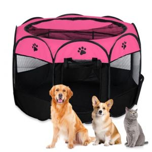 Enclos pliable pour chiot - Pour la maison - 74 x 74 x 43 cm - Portable - Cl&ocirc;ture pour chien - Tissu Oxford imperm&eacute;able - Cage pour chien, chat - Cage pour chien, lapin (HengYangQuanOShangMaoYouXianGongSi, neuf)