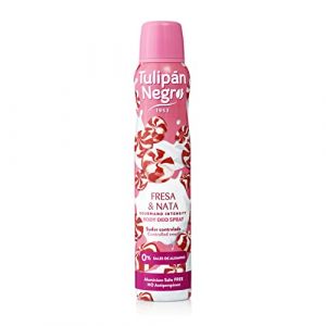 Tulipan noir, Déodorant spray Baiser fraise et crème, Transpiration contrôlée, 200 ml (TIENDAVID, neuf)